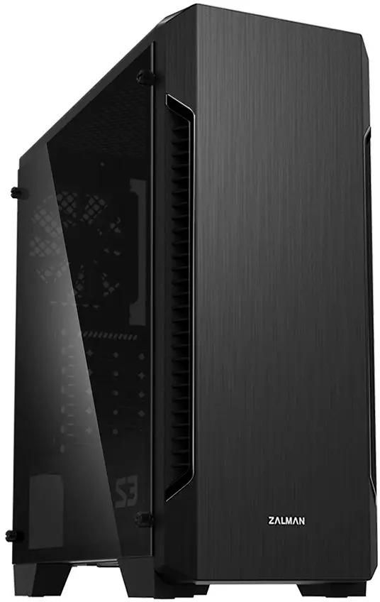 Корпус ATX Zalman S3 TG, Midi-Tower, без БП,  черный [s3 tg black]